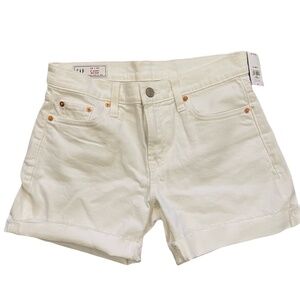❤️ GAP WHITE MID RISE DENIM JEAN SHORTS SIZE 25 NEW